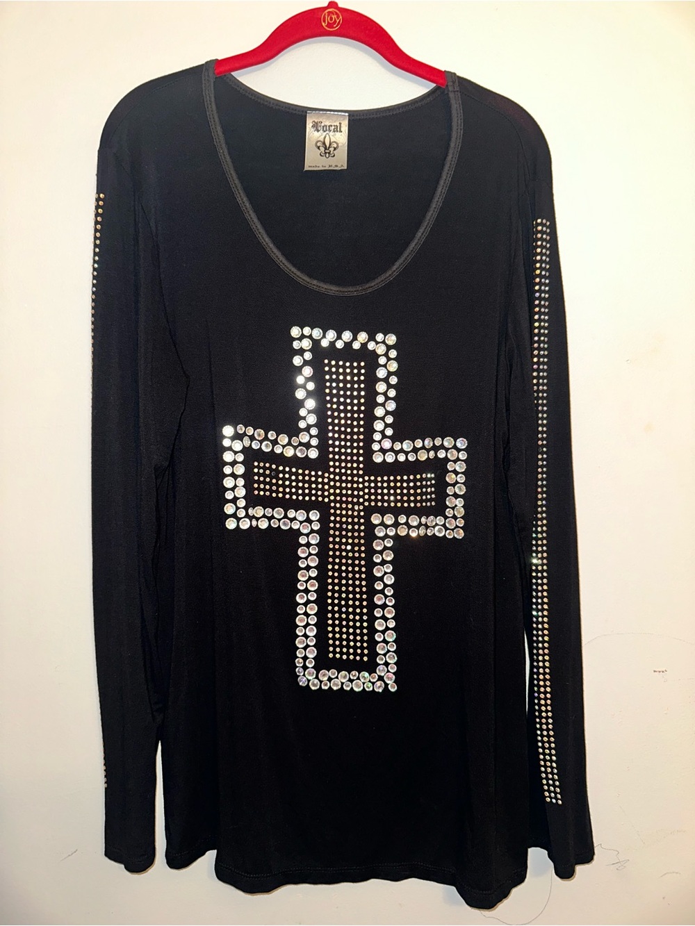 Vocal Bedazzled Cross Top